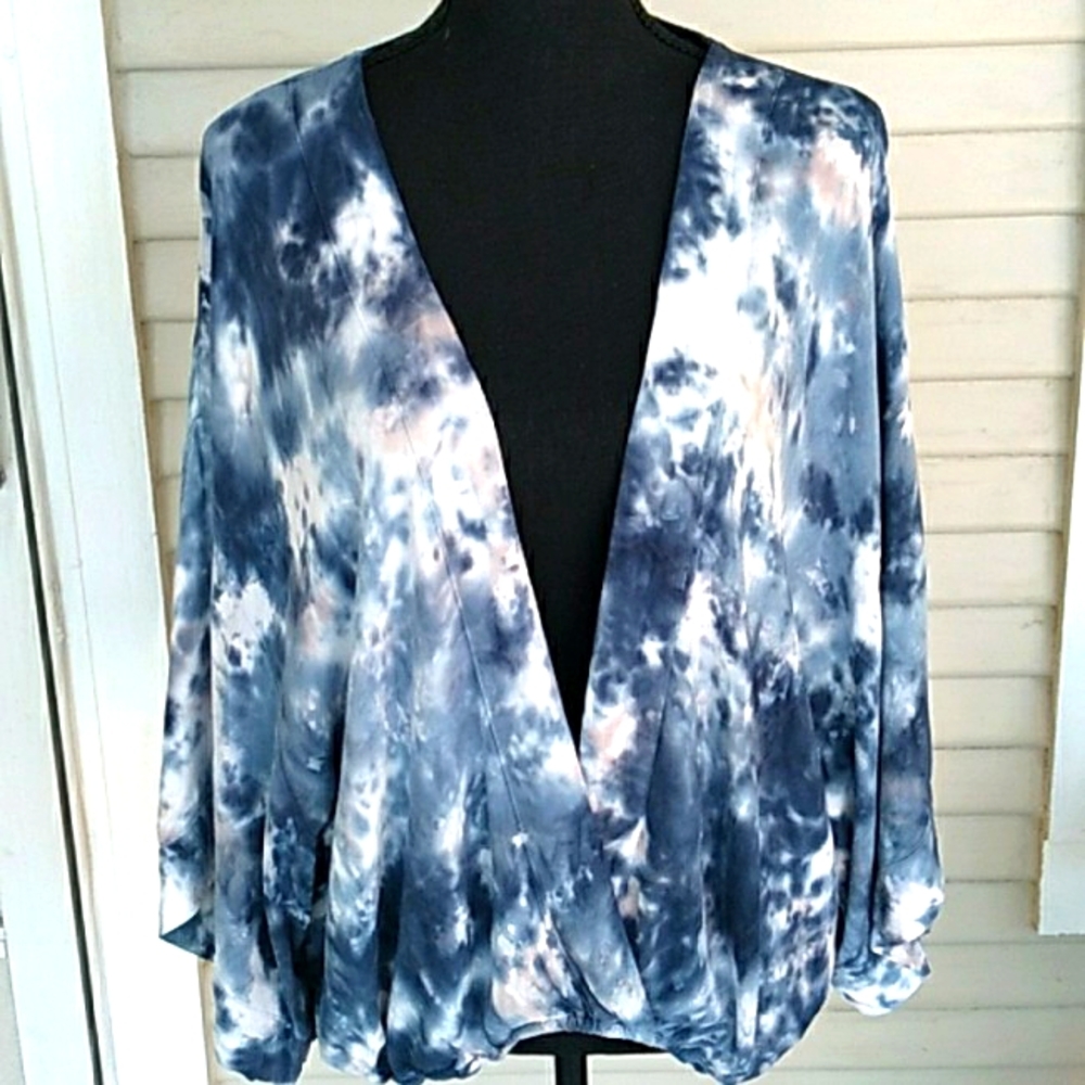 💖Young Fabulous & Broke Kimono Tie Dye Bohemian Festival Size Large